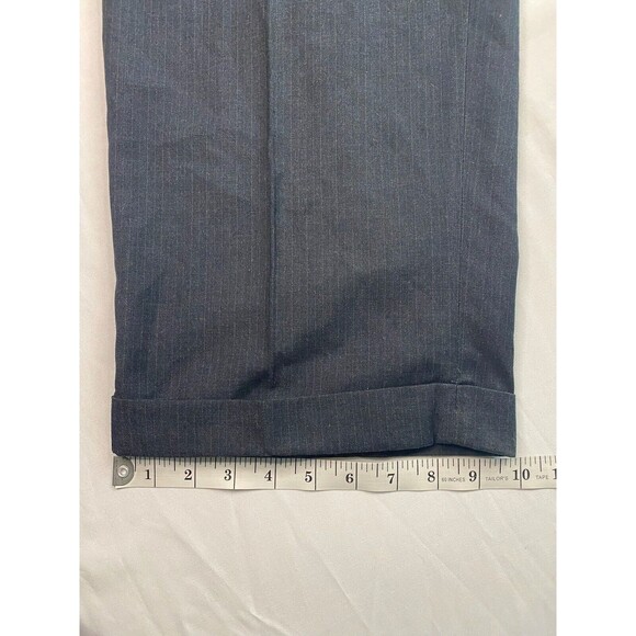 Colours By Alexander Julian Mens Dress Pants Size 42x32 Black Pin Stripe Cuffed - Picture 3 of 9